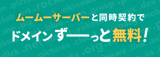 ムームーサーバーと同時契約でドメインずっと無料