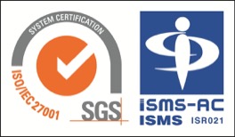 ISO/IEC 27001 認証マーク（SGSおよびISMS-AC）